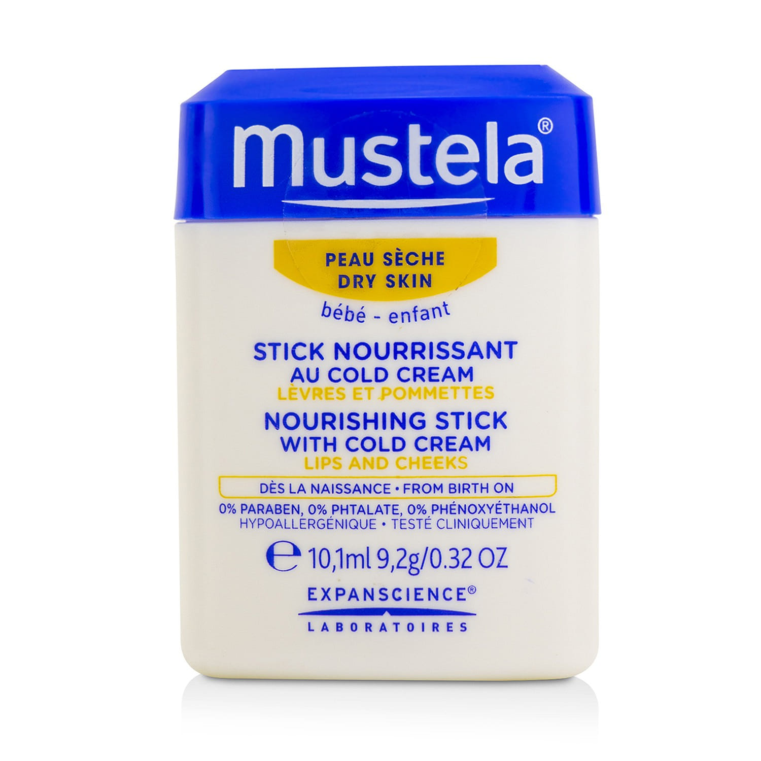 Mustela Cold Cream Moisturizing Stick Lip Balm (for face and lips) - Dry Skin 9.2g/0.32oz 9.2 그램