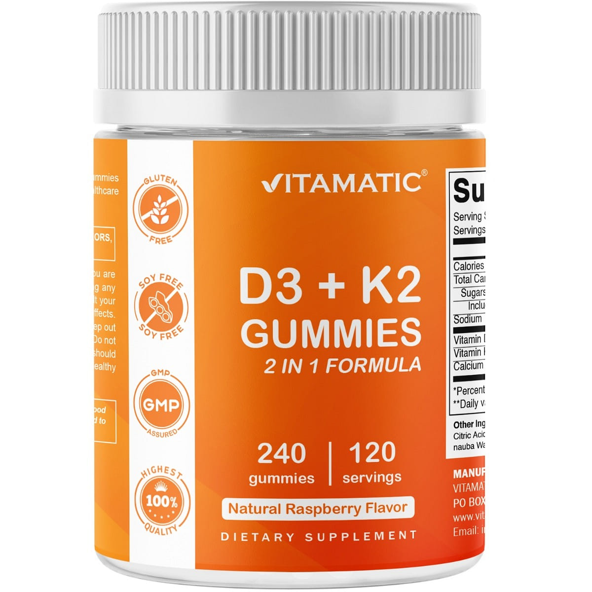Vitamin D3 K2 with Calcium Gummies - 240 Count 1 개