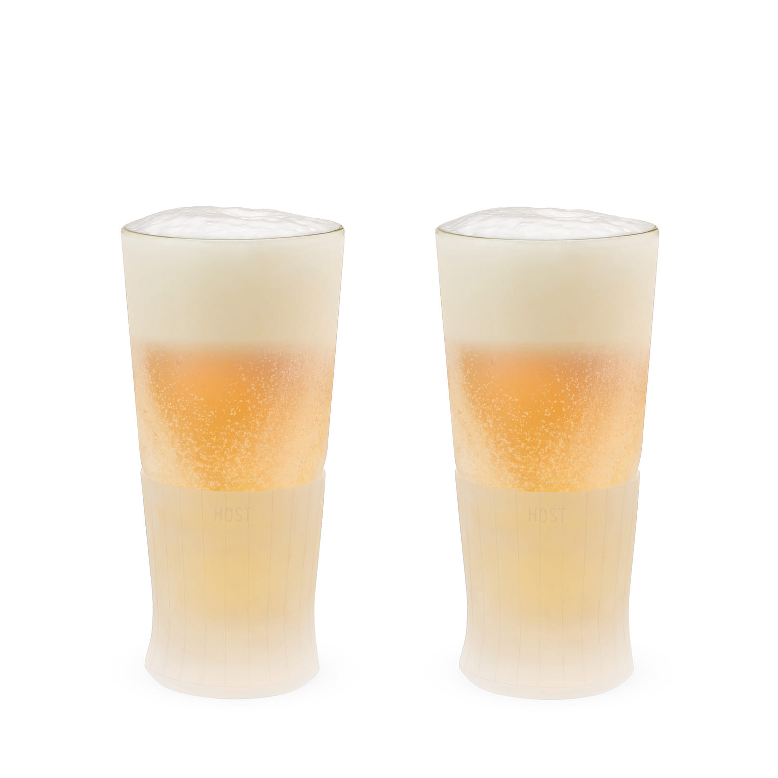 Glass FREEZE™ Beer Glass (set of two) by HOST® 16 fl.oz