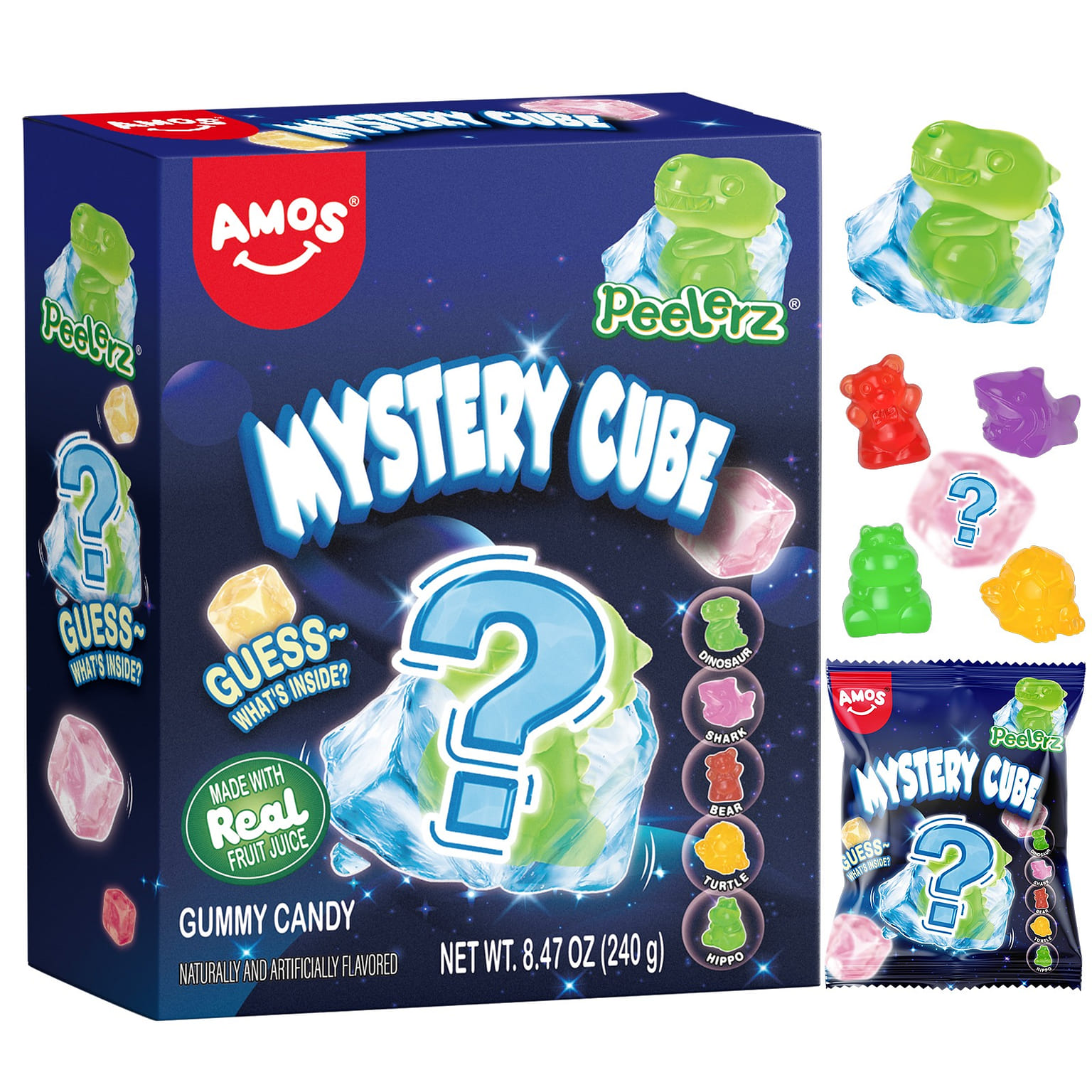 AMOS Peelerz Mystery Cube Peelable Gummy  10ct. 8.47 オンス