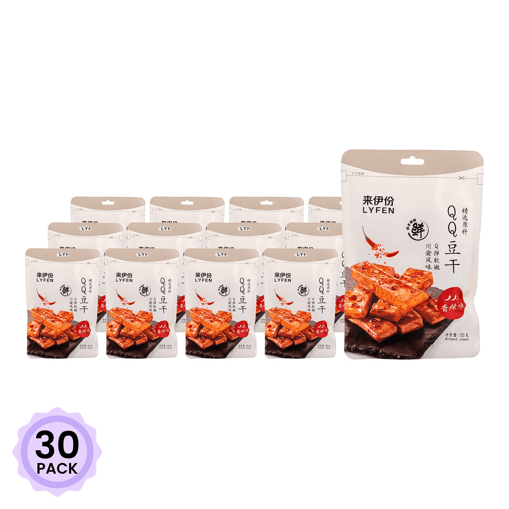 LYFEN QQ Dried Bean Curd, Spicy Flavor 125 g*30 pack