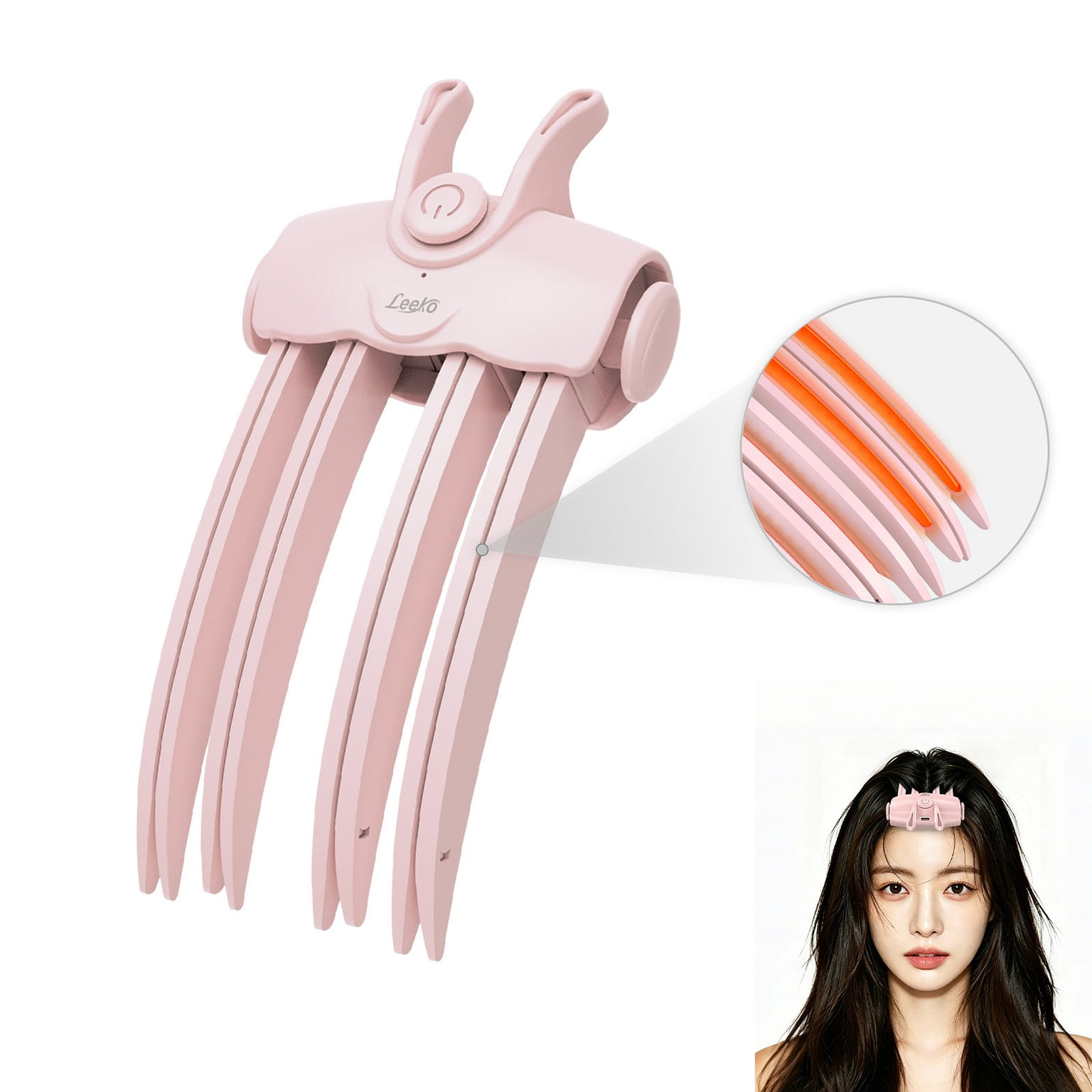 Leeko Electric hair clamp pink 1 count