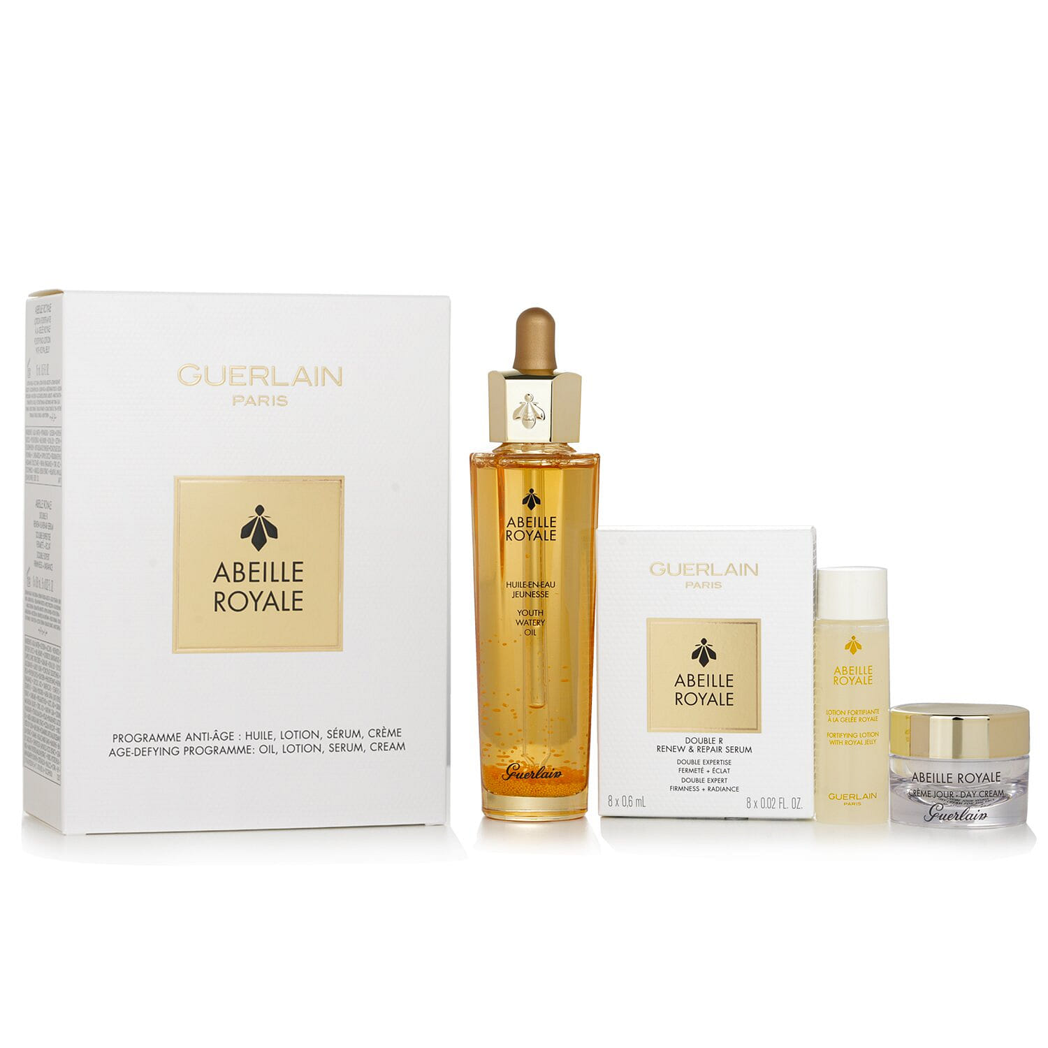 Guerlain Abeille Royale Age-Defying Programme: Youth Watery Oil 50ml + Fortifying Lotion 15ml + Double R Serum 8x0.6ml + Day Cream 7ml 11pcs 11 ส่วน