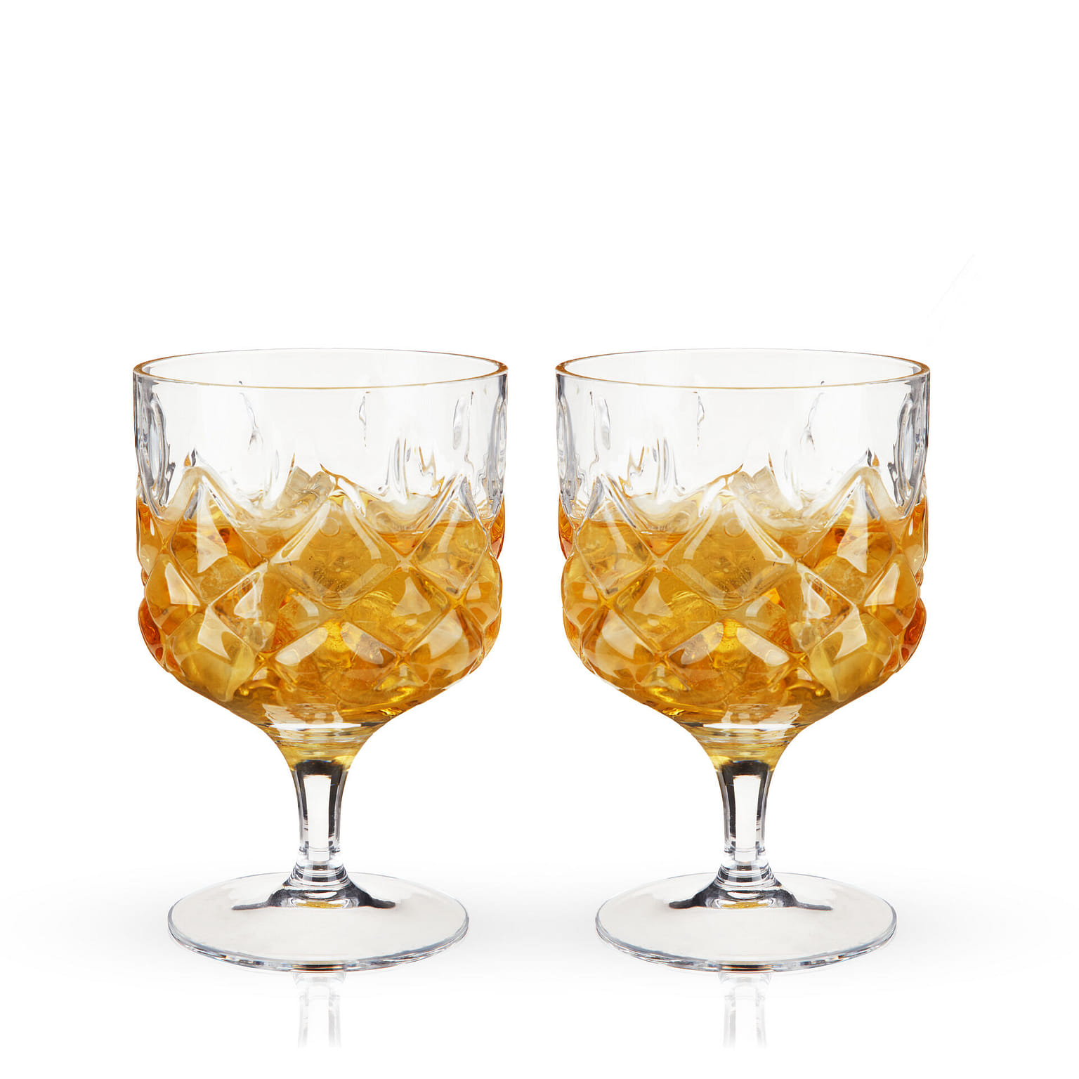 Viski Admirl Stemmed Cocktail Glasses, Vintage Drinkware Perfect for Gin & Tonic, Spritz, and Manhattans, Crystal Glassware, Set of 2, 9oz 9 온스