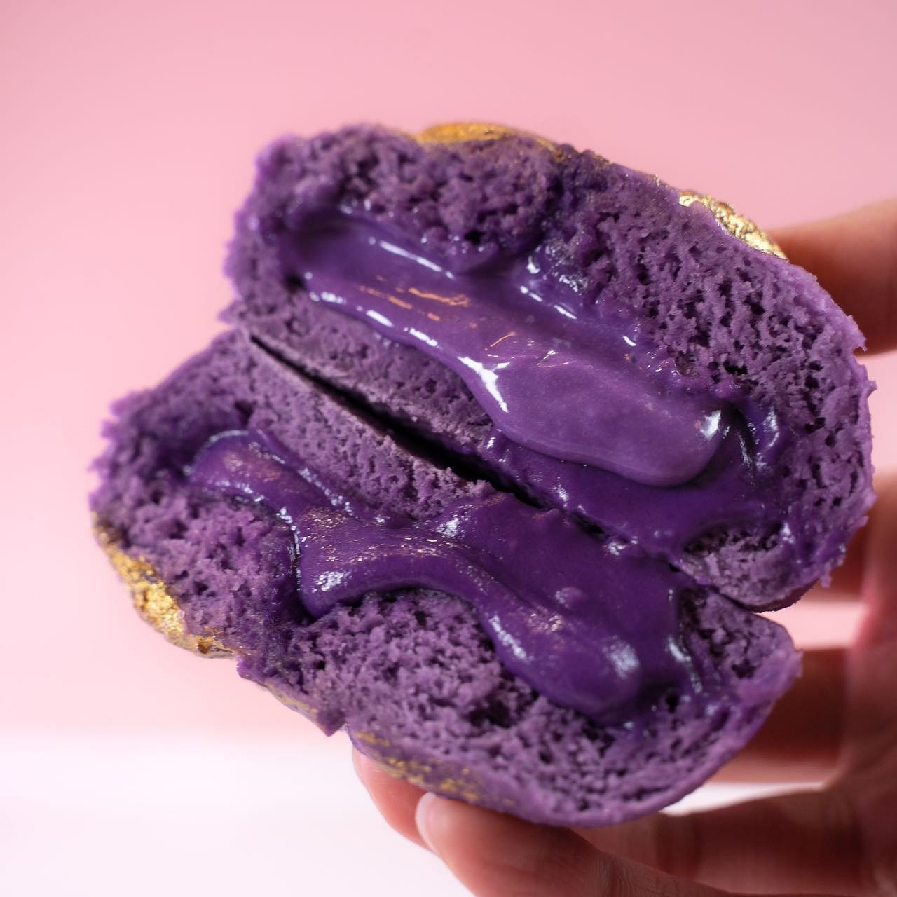 Ube Cheesecake Bao 1 PC Cut Open Reheat 25-40s 1 each
