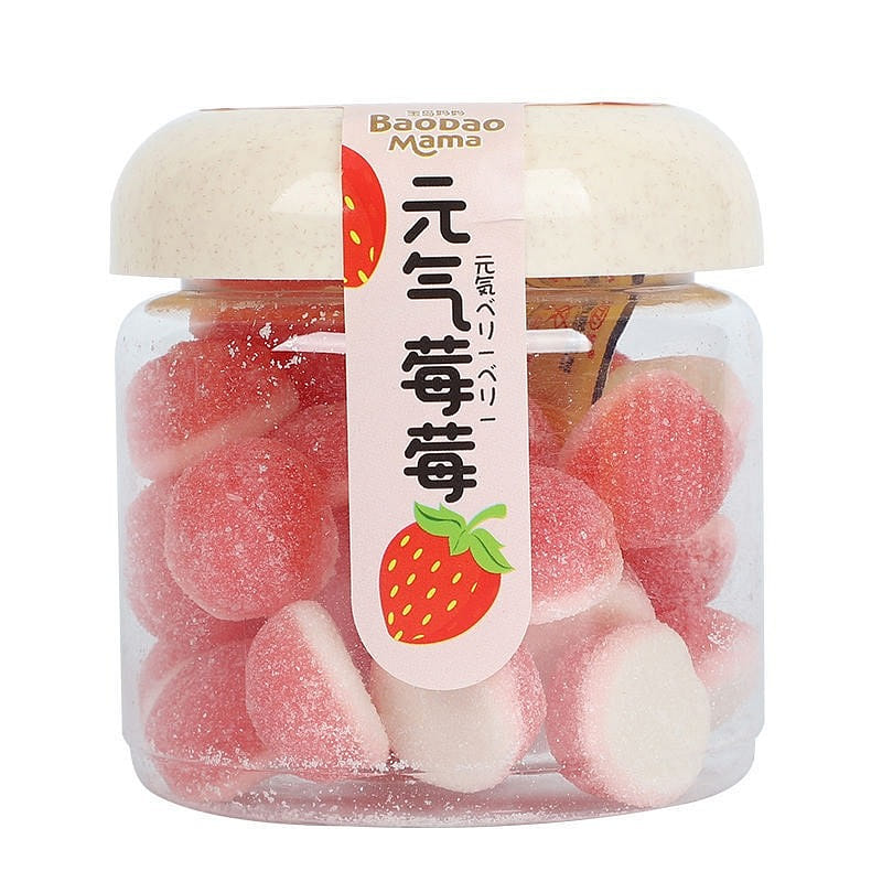 Fruit Juice Gummy Candy Chewy Refreshing Snack 218g Strawberry Flavor 1 캔