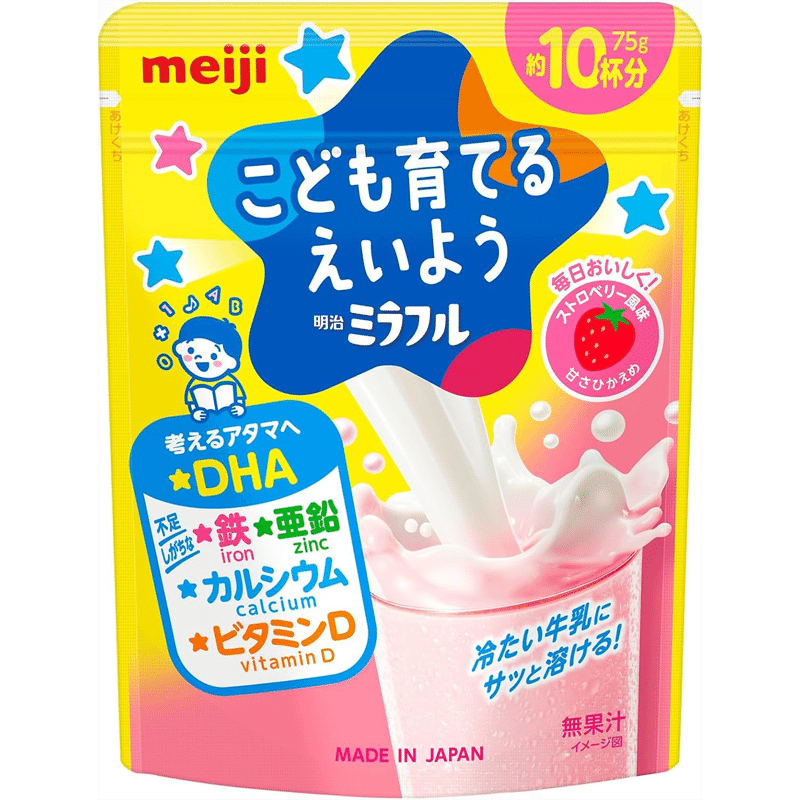 Meiji Miraful Powdered Drink Strawberry Flavor 75g 75 กรัม