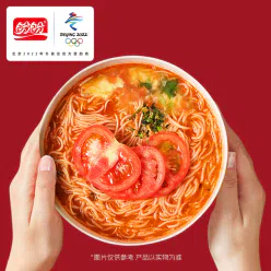 Panpan Tomato Egg Instant Noodles Non fried Athlete Style Instant Noodles Winter Olympics Quality Freeze Drying Technology 70g * 1 Barrel 70 g