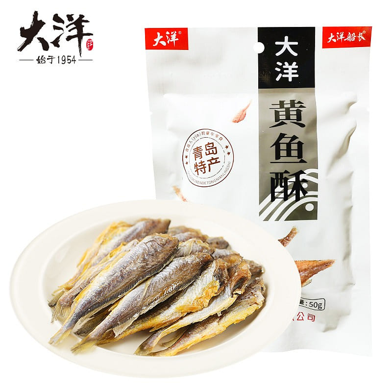 大洋船长 黄鱼酥 海味休闲零食小黄鱼青岛特产 50 克