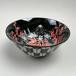 Made-in-Japan Kabuki Yagasuri Small Soup Noodle Bowl Don Bowl, 5.5" dia., 16 oz 1 each
