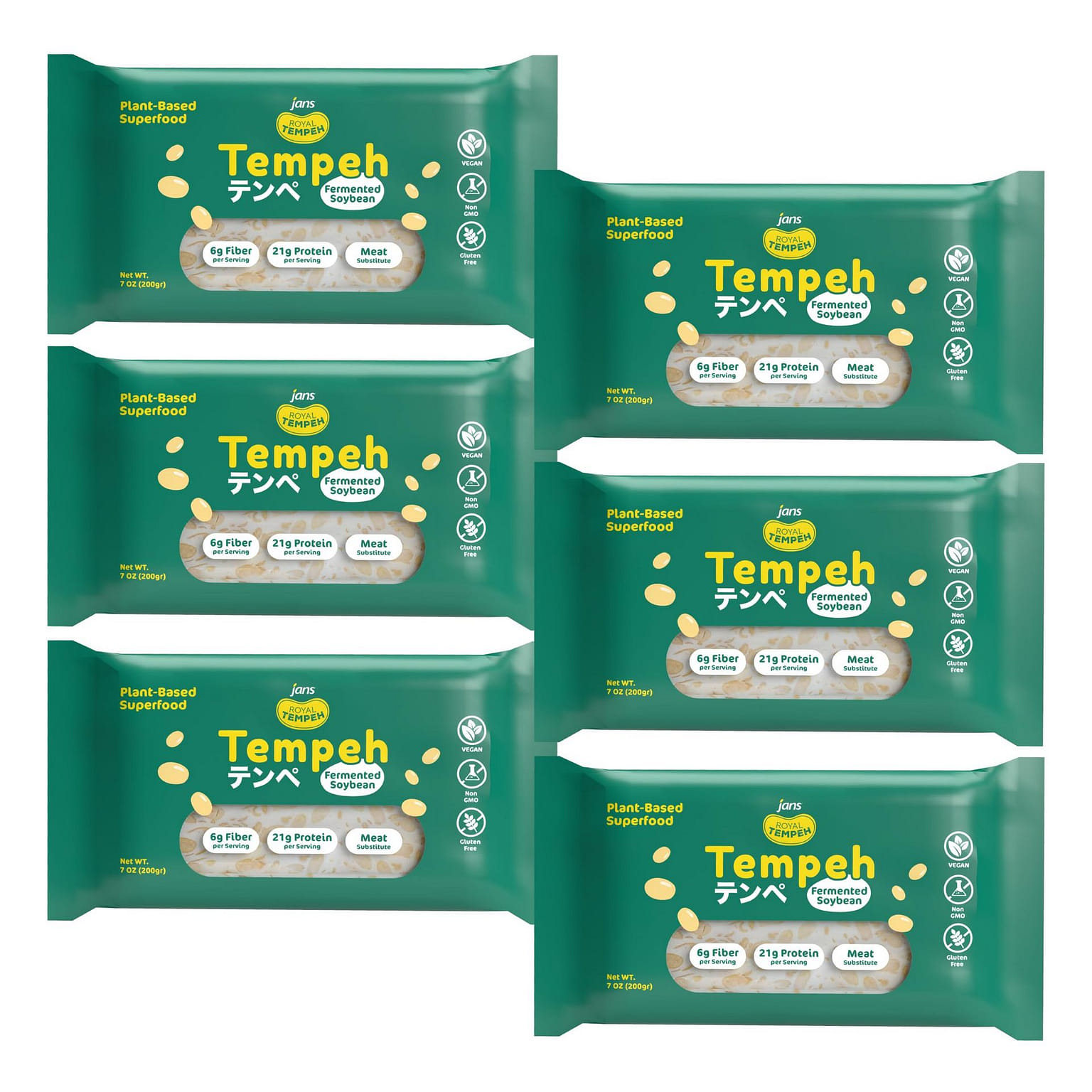 Jans - Frozen Royal Tempeh 7.0OZ - Pack of 6 7 oz*6 pack