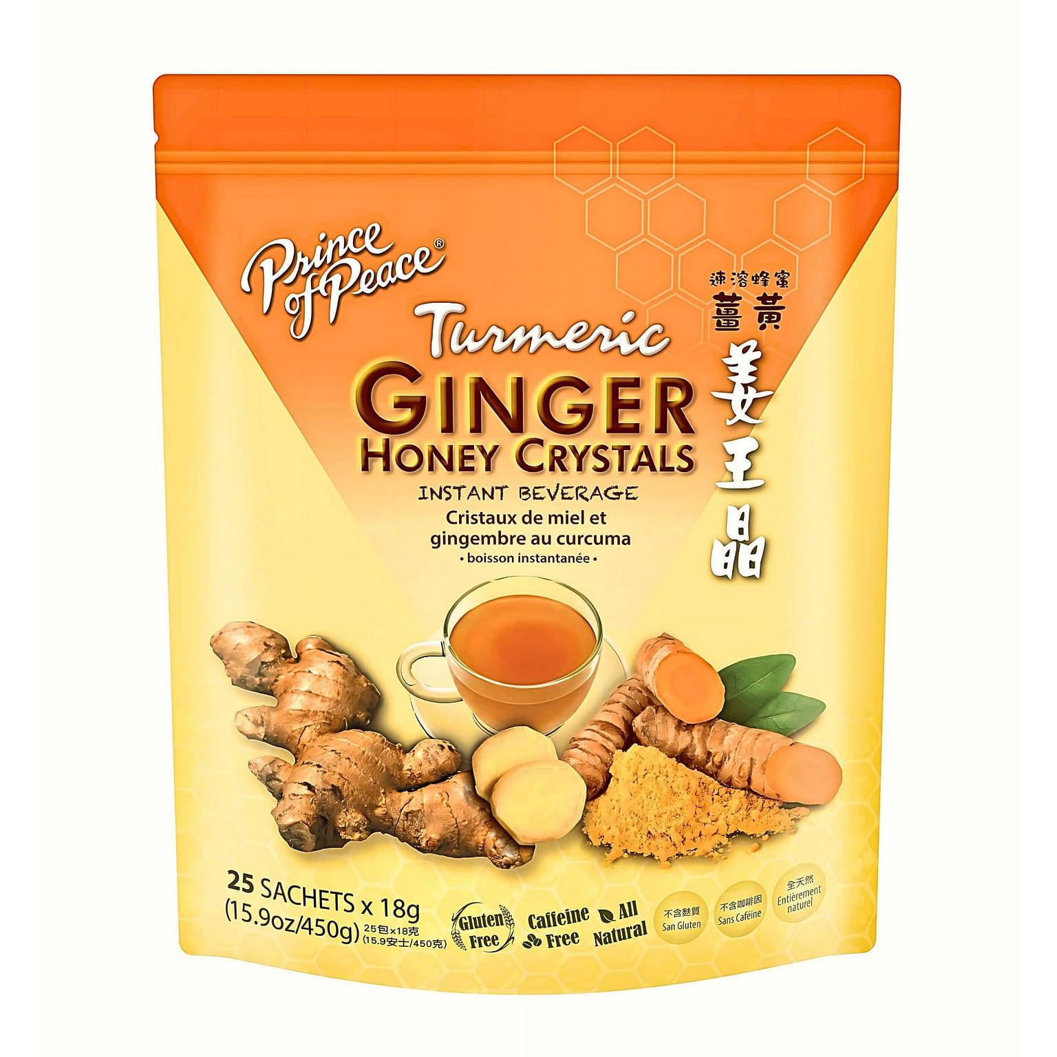 Prince of Peace Ginger Honey Turmeric Crystals450g 1 each
