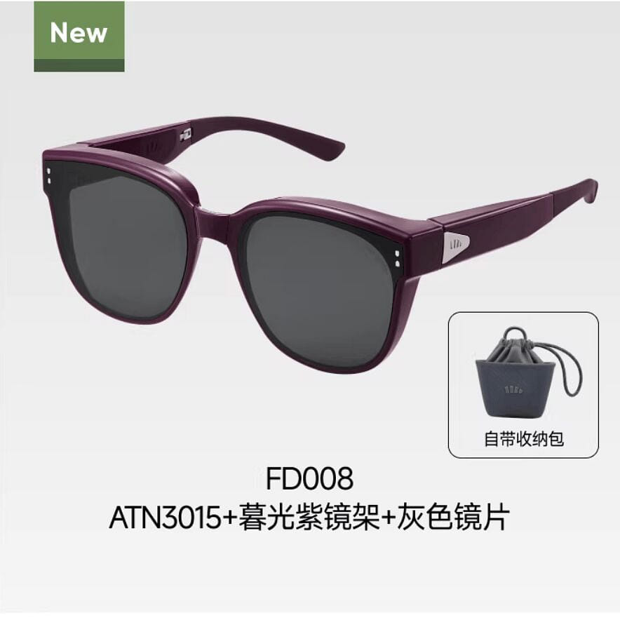 Beneunder Foldable FitOver Sunglasses Purple 1 count