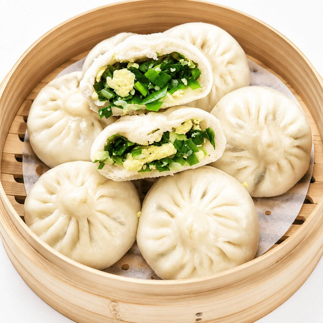 三鲜蒸包(韭菜鸡蛋虾皮)6个 1 份