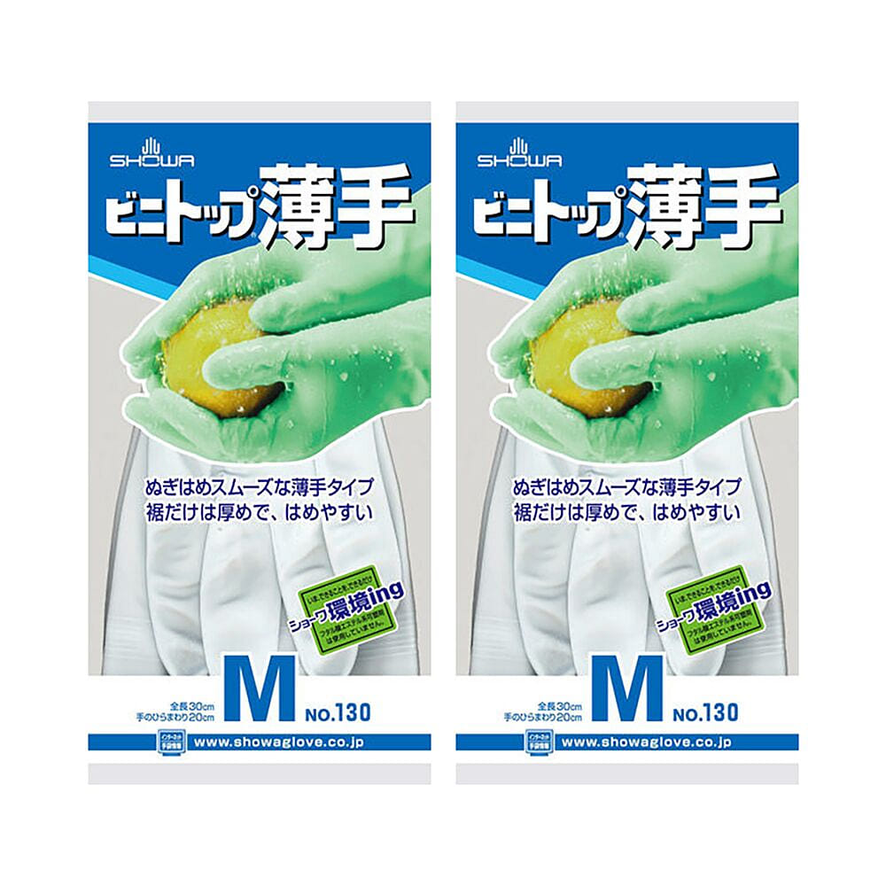 SHOW Glove Thin Vinyl Top White M Size 2 개입
