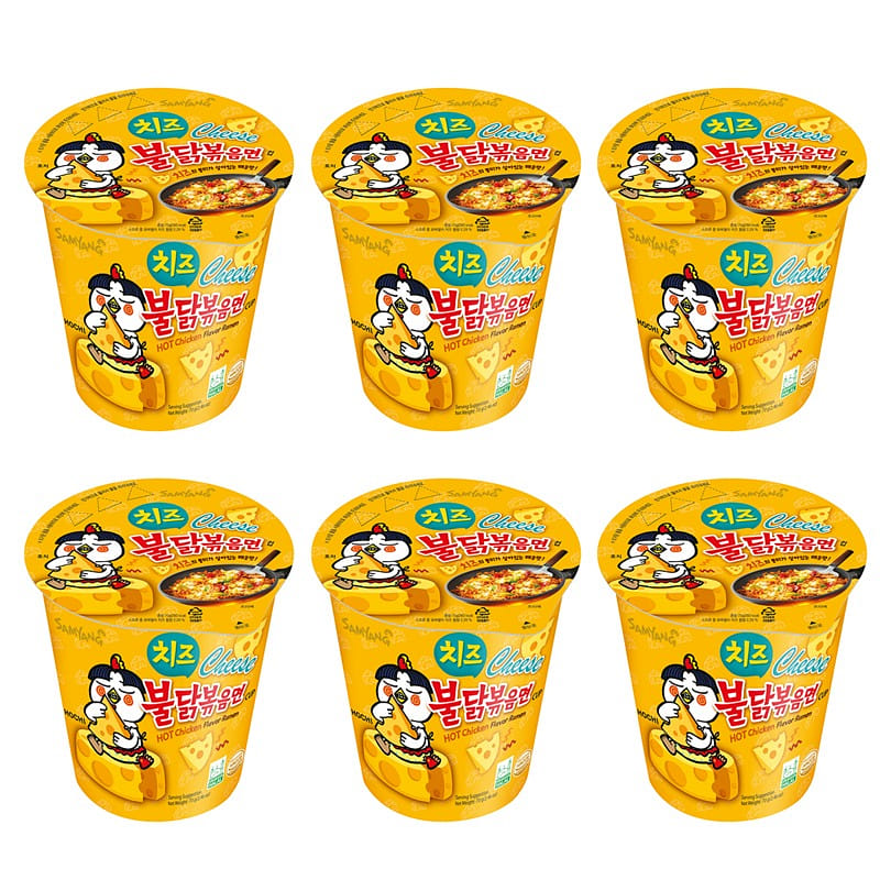 Samyang Buldak Ramen Cheese Hot Chicken Flavor 6 Bowl 420 그램