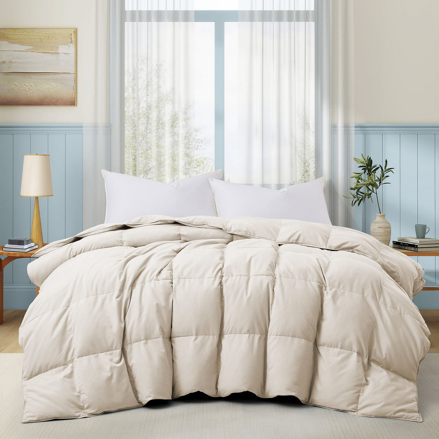 UNIKOME Summer Down Fiber Comforter Queen Cream 1 케이스