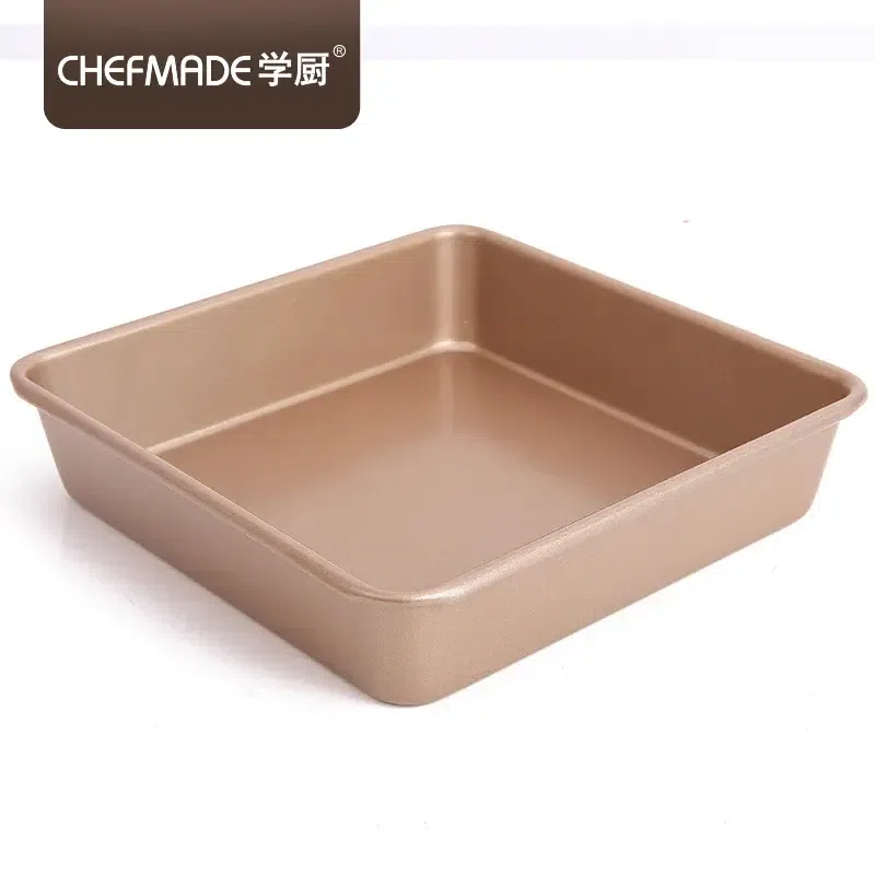 8 " Non-Stick Square Cake Pan Gold 1 개입