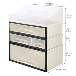 약품 화장품 문구 정리함 ROSELIFE 분리 가능 자유 조합 4단 정리함 [TFAC] 낮은 2개와 높은 1개의 4서랍 5슬롯 책상 정리함 투명 1 개입