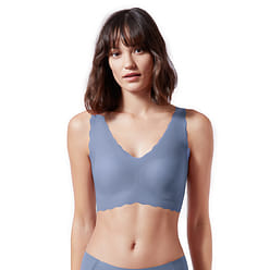 우브라스 여성 무선 딥 V 웨이브 베스트 브라.Free Size Fixed Pad Blue 1 개