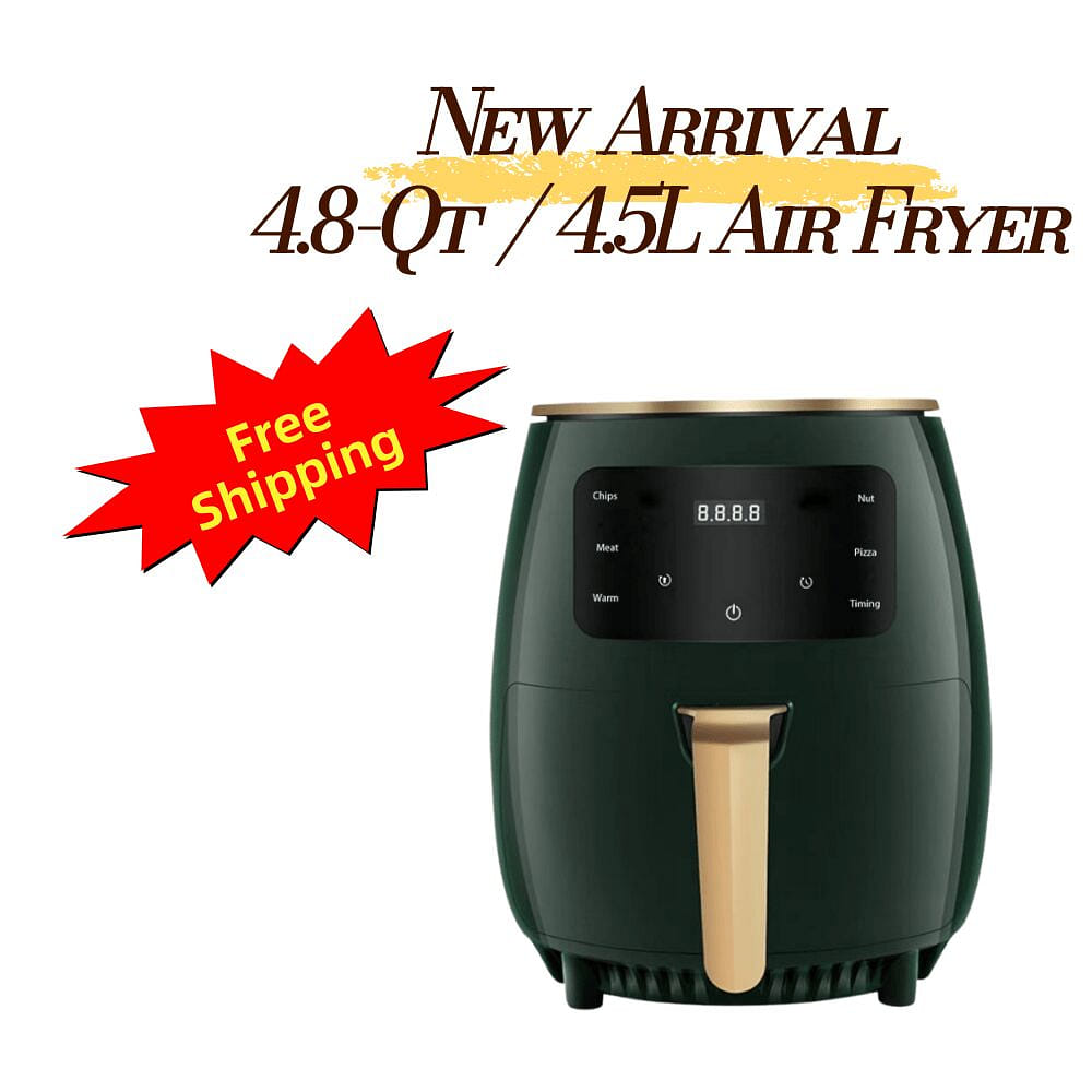 4.5L Smart Touch Air Fryer 1500W Oil-Less-green 1 bunch