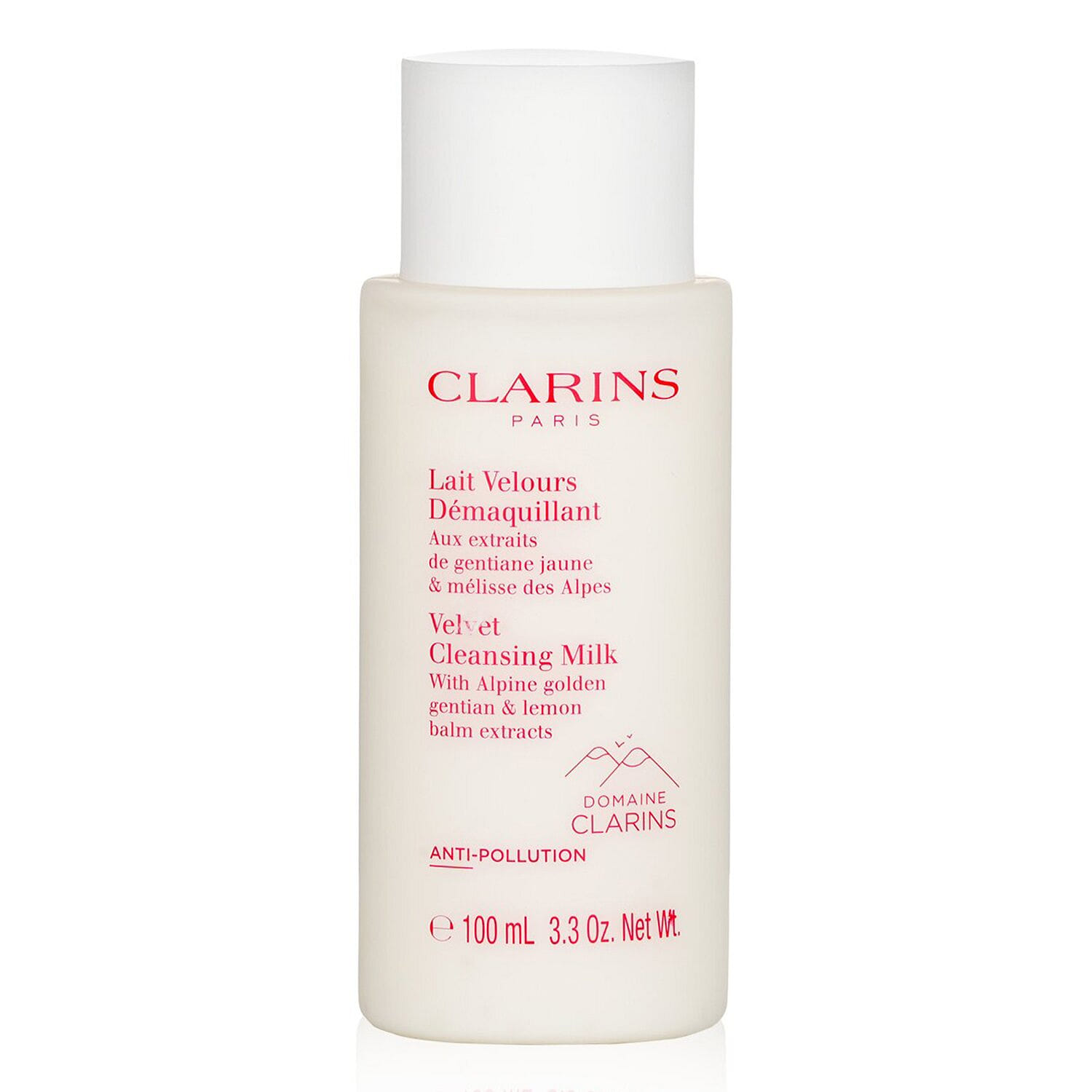 Clarins Velvet Cleansing Milk with Alpine Golden Gentian & Lemon Balm Extracts 100ml/3.3oz 100 มิลลิลิตร