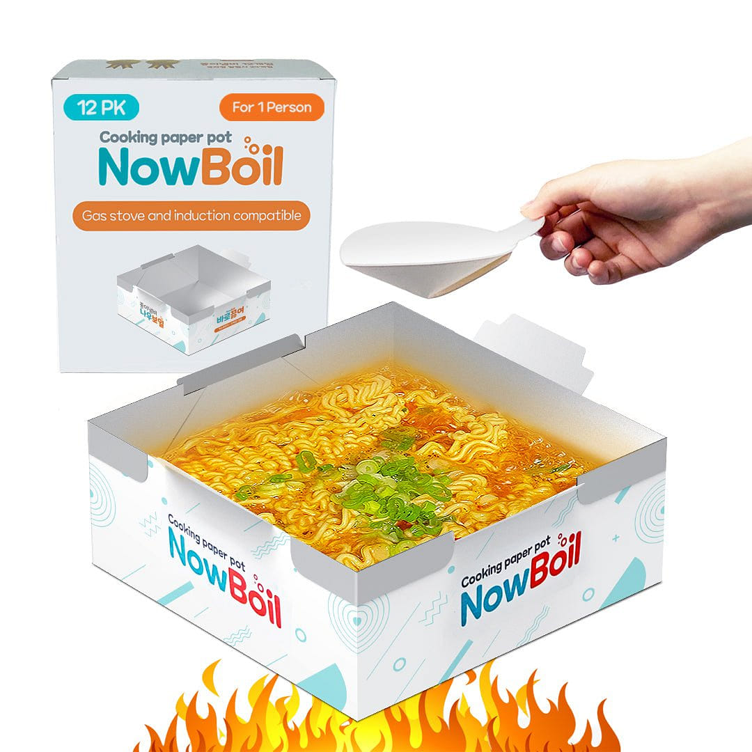 KN FLAX Paper Ramen Portable Pot for 1 person (12 packs with 12 side dishes) 0.79 파운드