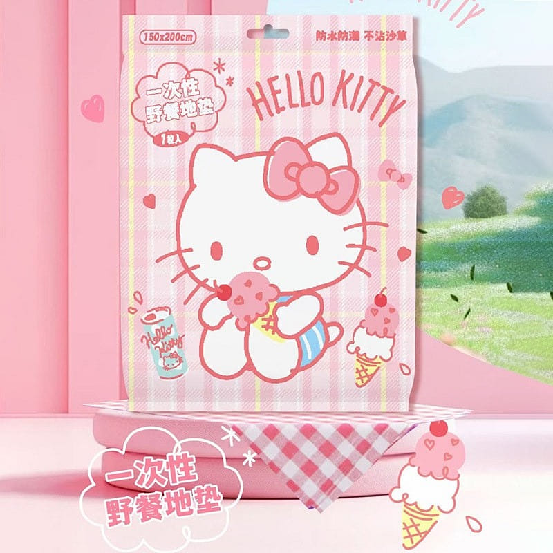 [Low in stock] Sanrio Spring Outing Extra Thick Camping Mat - Pink  Hello Kitty 1 each