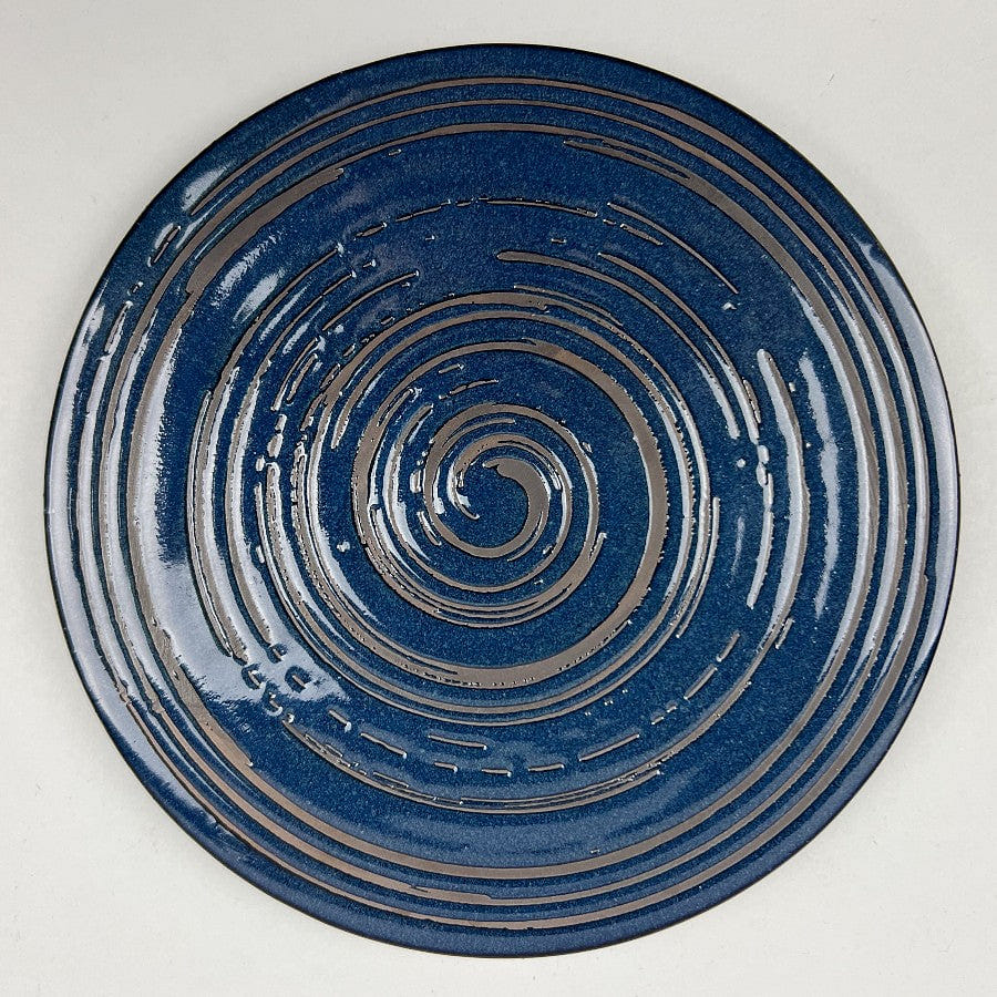 OSARA New York Gunjo Navy Flat Round Omakase Appetizer Plate 8" dia. 1 개