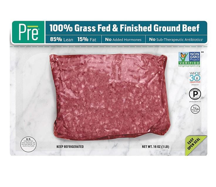Pre 100% Grass Fed and Finished Ground Beef, 85% Lean 16 oz
