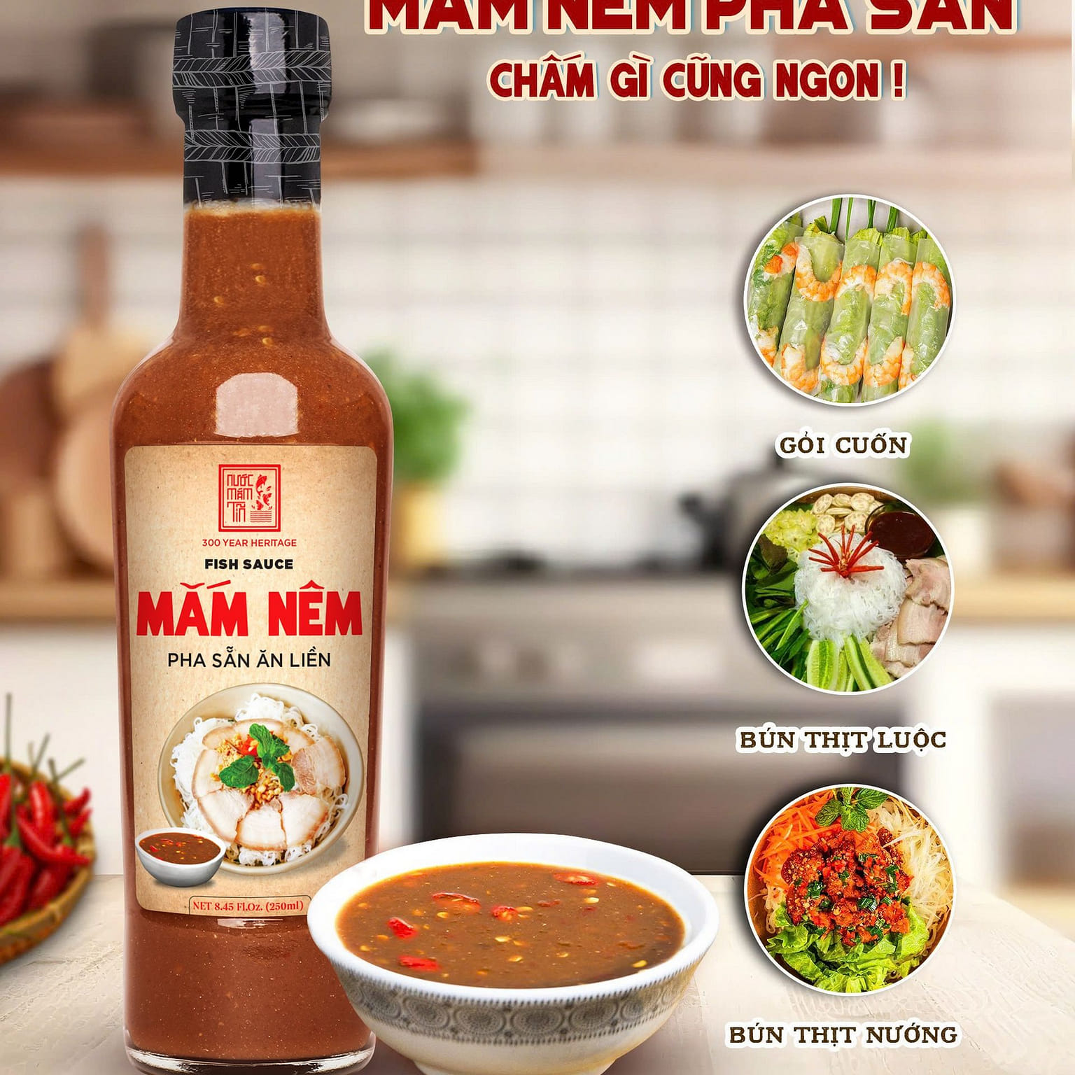 TIN-Ready to eat seasoning fish sauce-MAM NEM 250 มิลลิลิตร