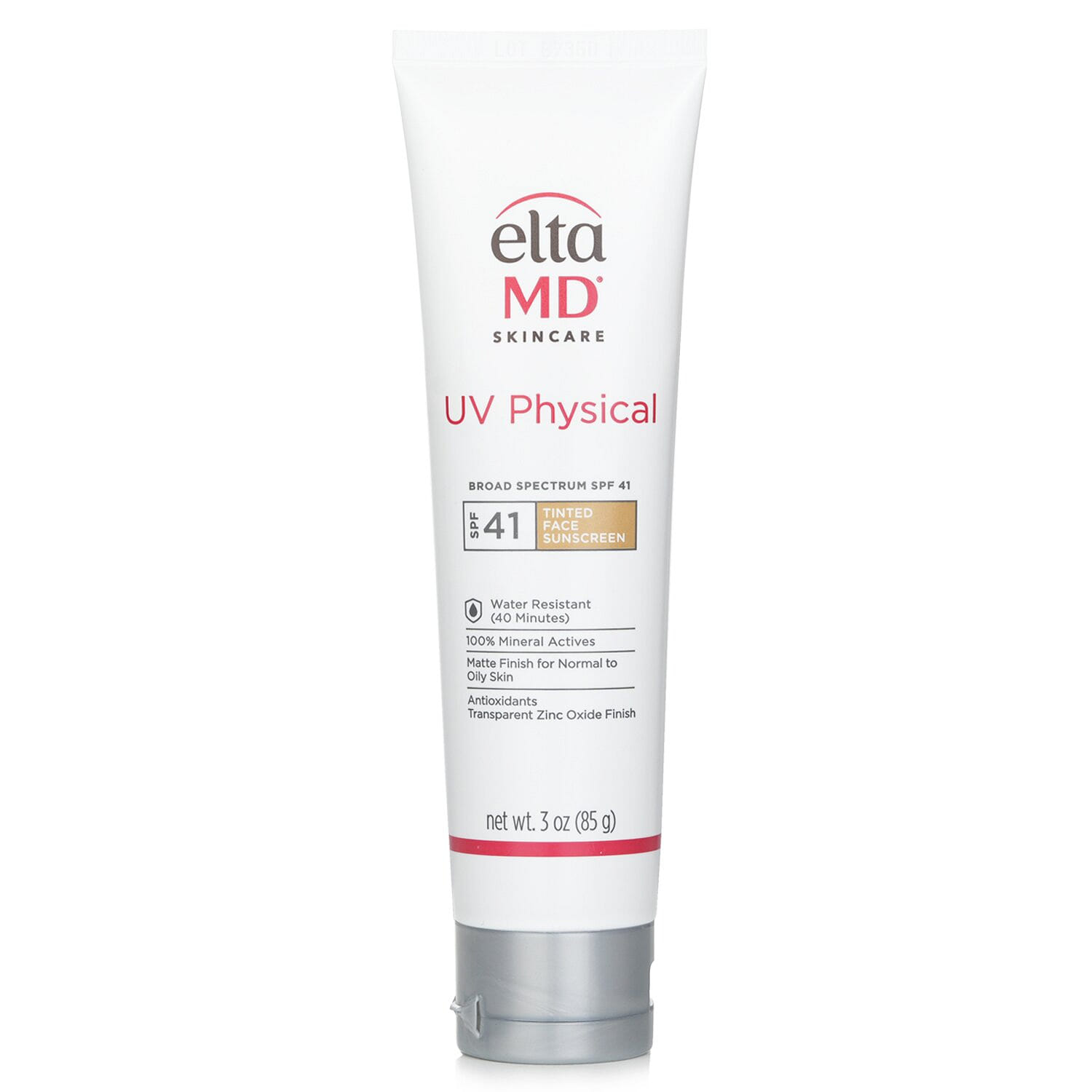 EltaMD UV Physical Water-Resistant Facial Sunscreen SPF 41 (Tinted) - For Normal to Oily Skin  85g/3oz 85 กรัม