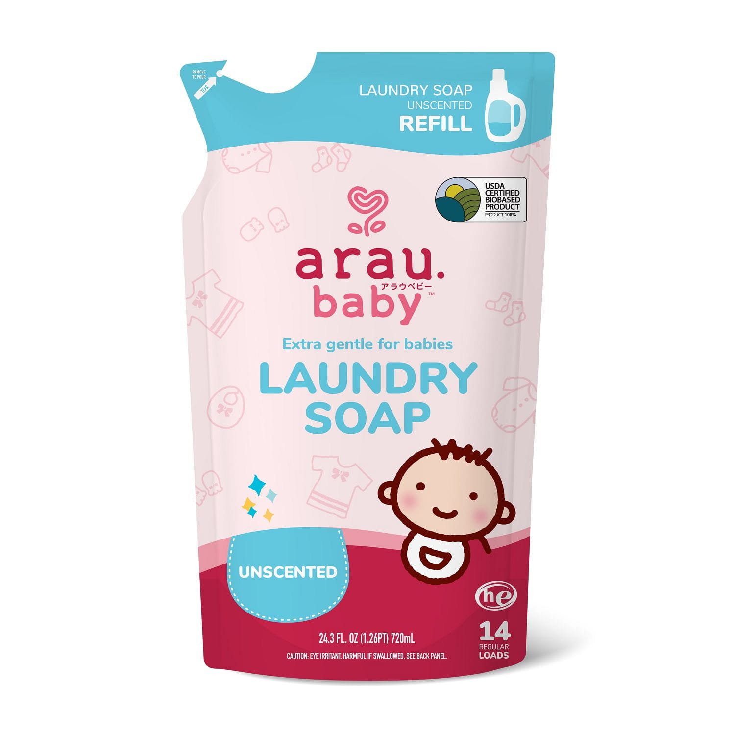 Arau Baby Liquid Laundry Soap Refill (Unscented) 24.3 액량 온스