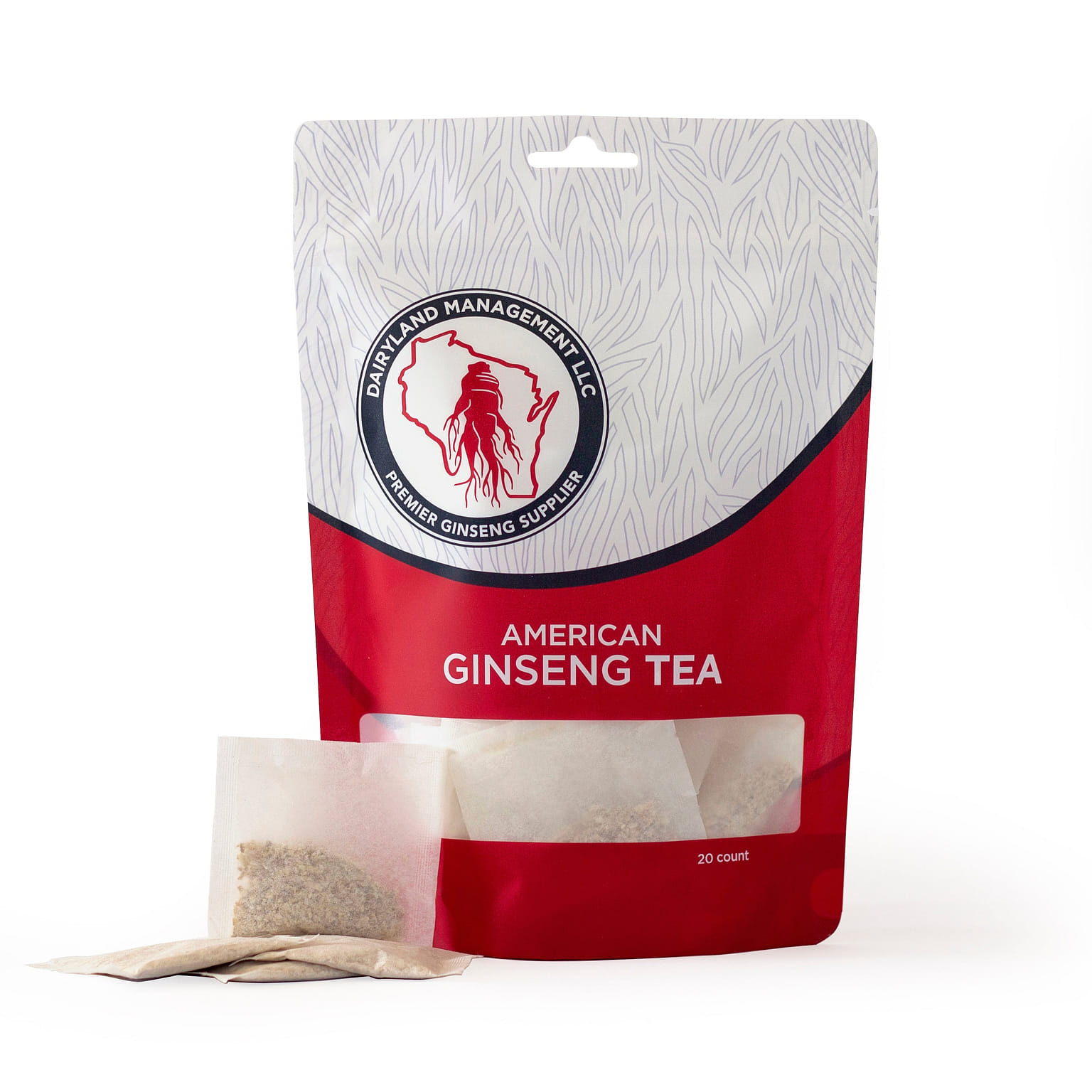 Pure American Ginseng Tea - Revitalize Your Mind and Body Naturally - Non-GMO - Gluten Free Big Bundle-5-40 ct bags 1 ส่วน