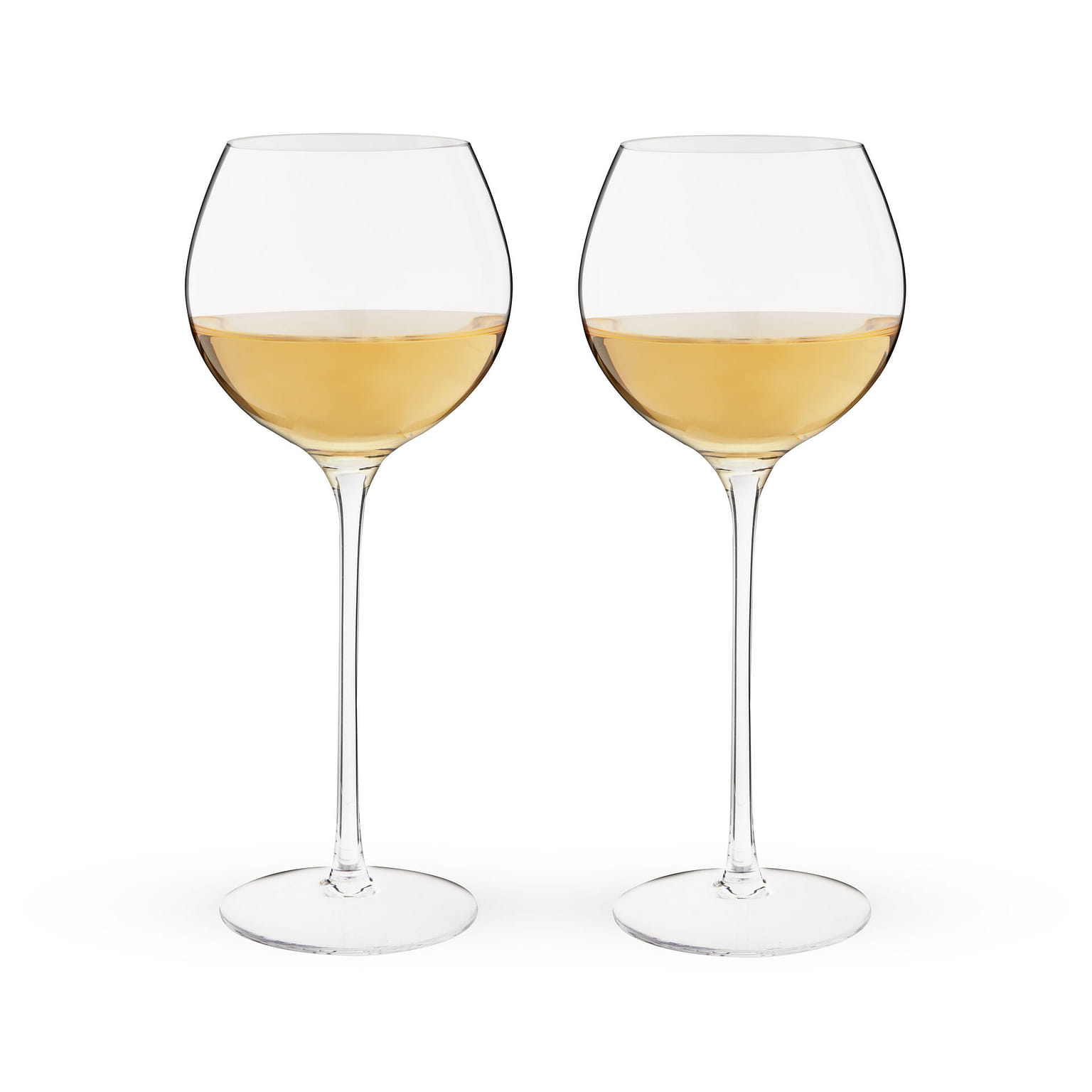 Twine Linger Crystal Wine Glasses Set of 2 - 14oz Stemmed White Wine Glasses | Wine Gifts for Wine Lovers & Special Occasions 14 oz