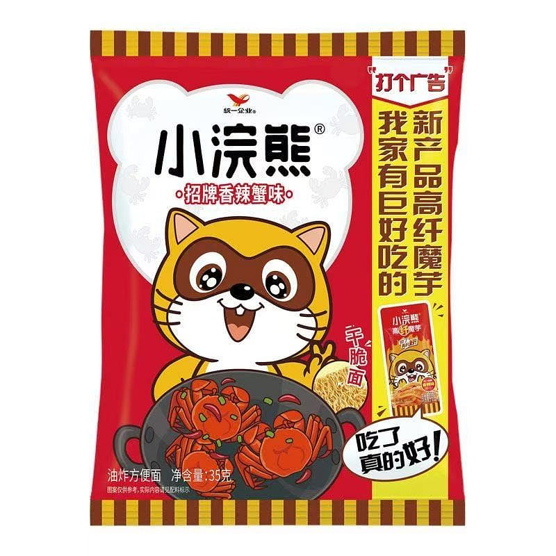 統一小浣熊乾脆面香辣蟹味35g*1袋懷舊食品 35 克