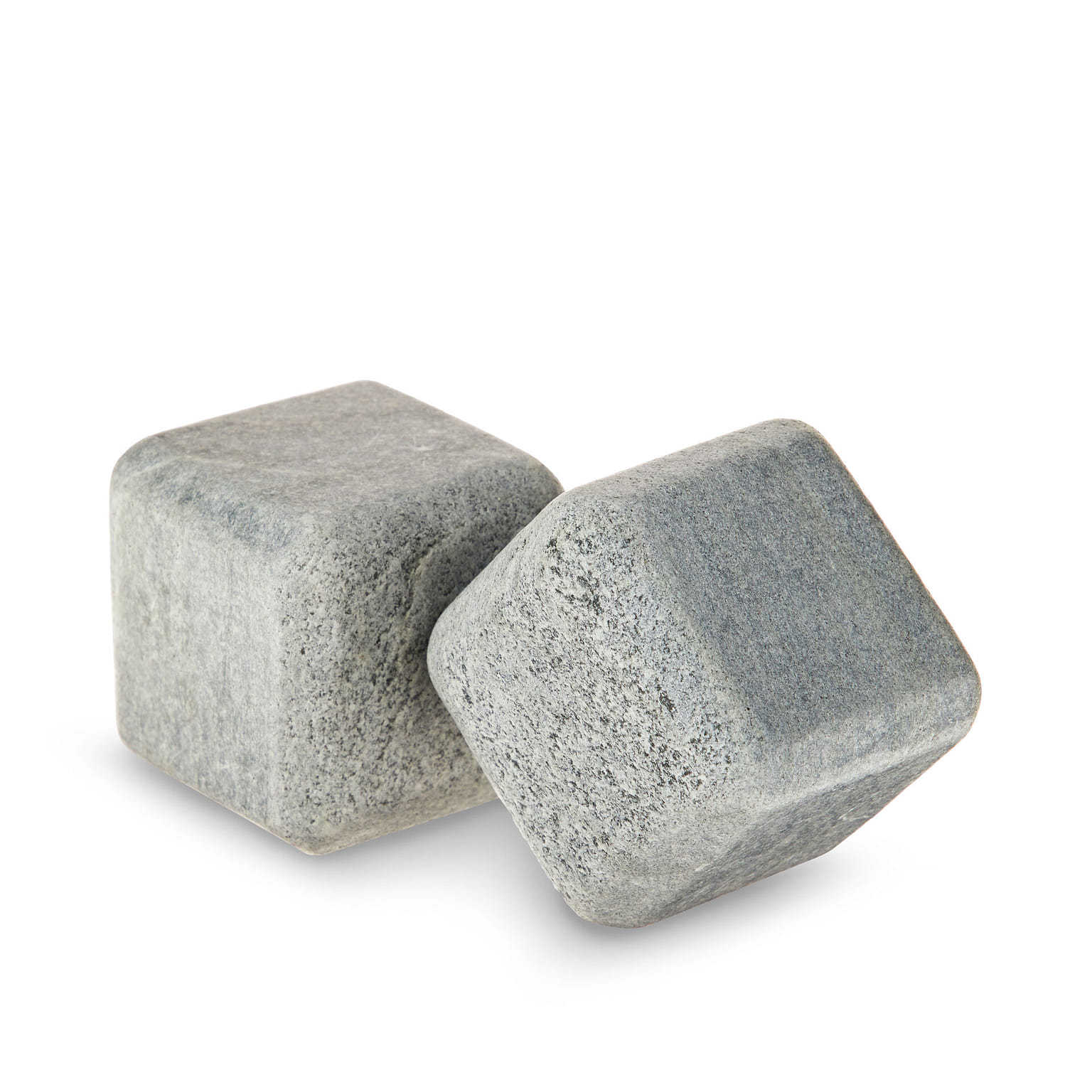 Viski Large Glacier Rocks Soapstone Cubes - Whiskey Ice Cubes, Chill Whiskey Bar Rocks, Large Drink Chillers, Ice Cube Substitute, Set of 2, Grey 2 个