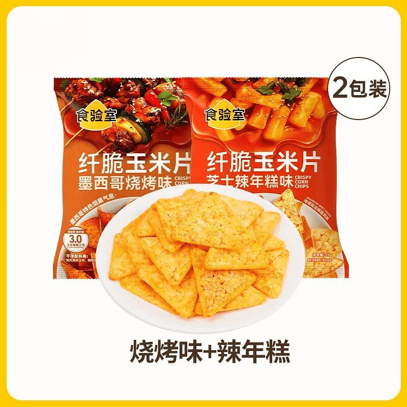Spicy Rice Cake + BBQ Corn Chips,1Pack 2 pack