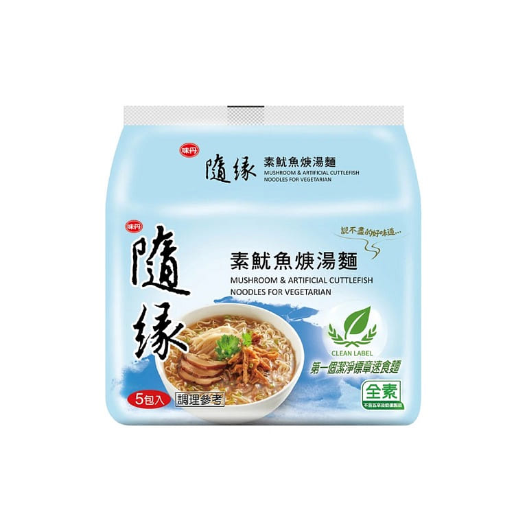 Mushroom & Artificial Cuttlefish Noodles for Vegetarian (pack of 5) 75 กรัม