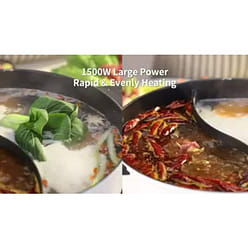 Joydeem九鼎 多功能电火锅电煮锅 鸳鸯不粘电火锅涮涮锅，旋钮温度控制，大容量5升适合家庭用聚会用，1500W功率，高颜值易于清洁，美国仓库发货，包邮 1 份