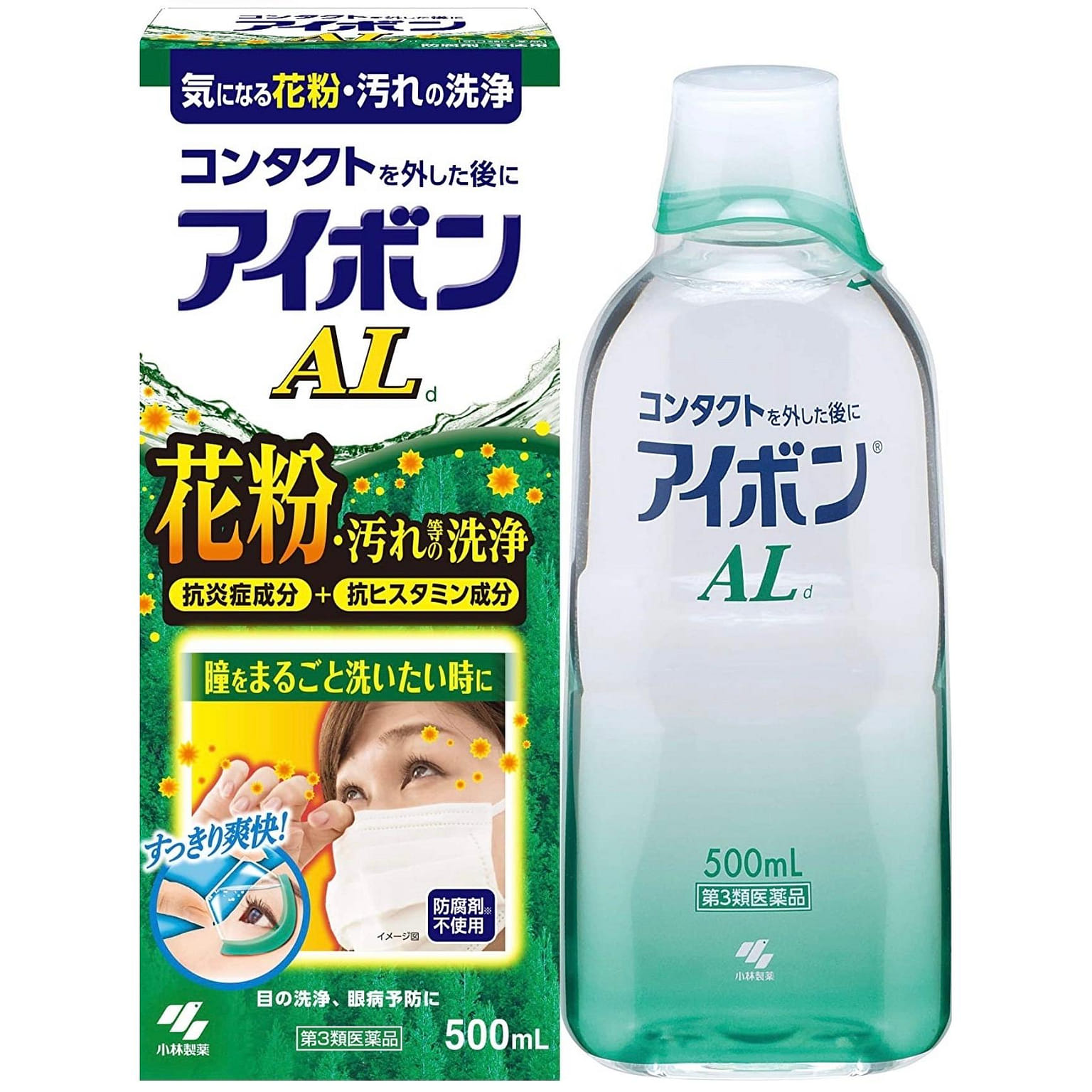 Kobayashi Eyebon Medical Eye Wash Liquid Allergy AL 500ml 1 ส่วน