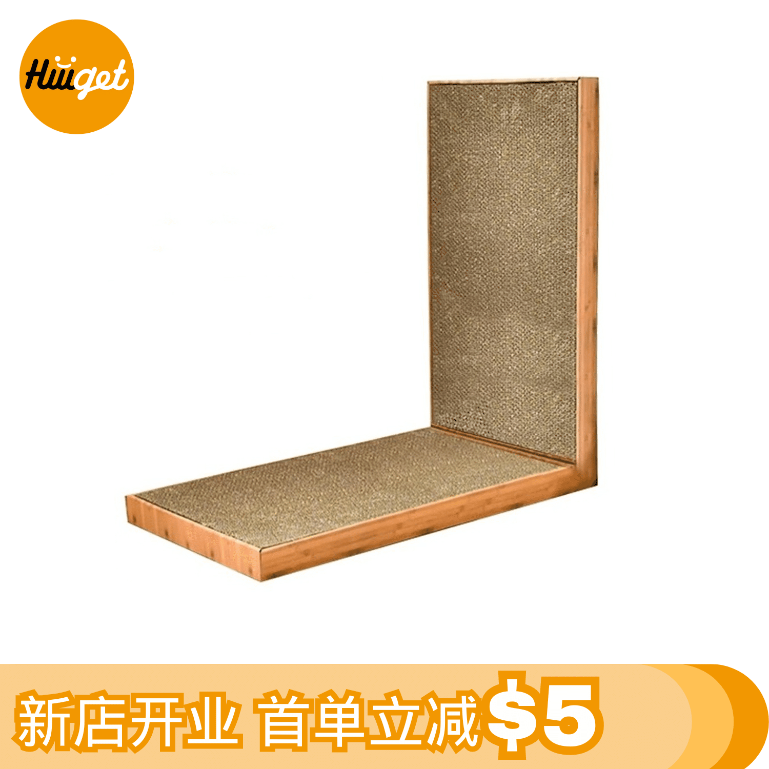 【HiiiGet】L-Shaped Cat Scratching Board Vertical Cat Scratcher Large LSMZB-L 1 count