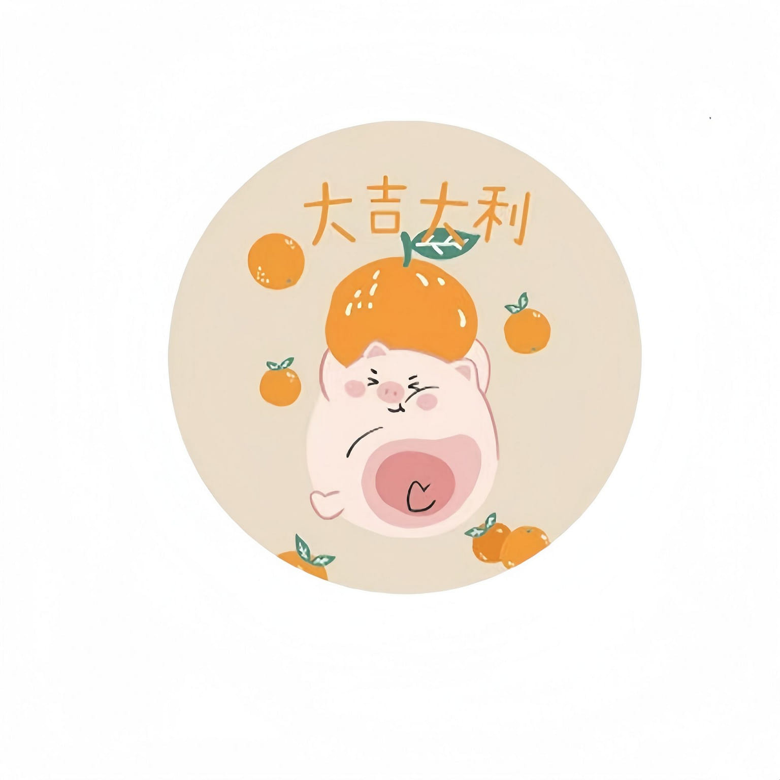 Round Compressed Sponge Scrubber with Cute Pig 1 each
