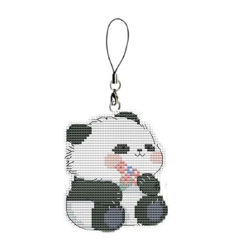 Cross Stitch Material Kit Hand Cartoon Printed Pendant With Keychain Pink Flower 1 개