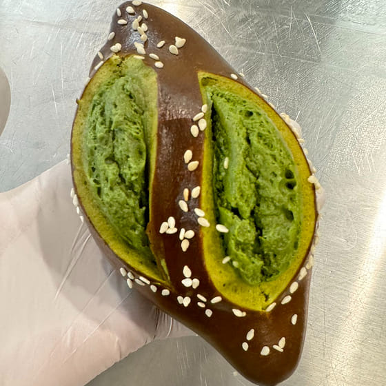 weee_bakery_Matcha cheese alkaline bread 1 each