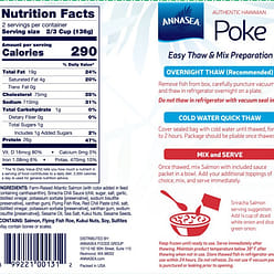 Annasea Frozen Sriracha Salmon Poke Kit 10 oz