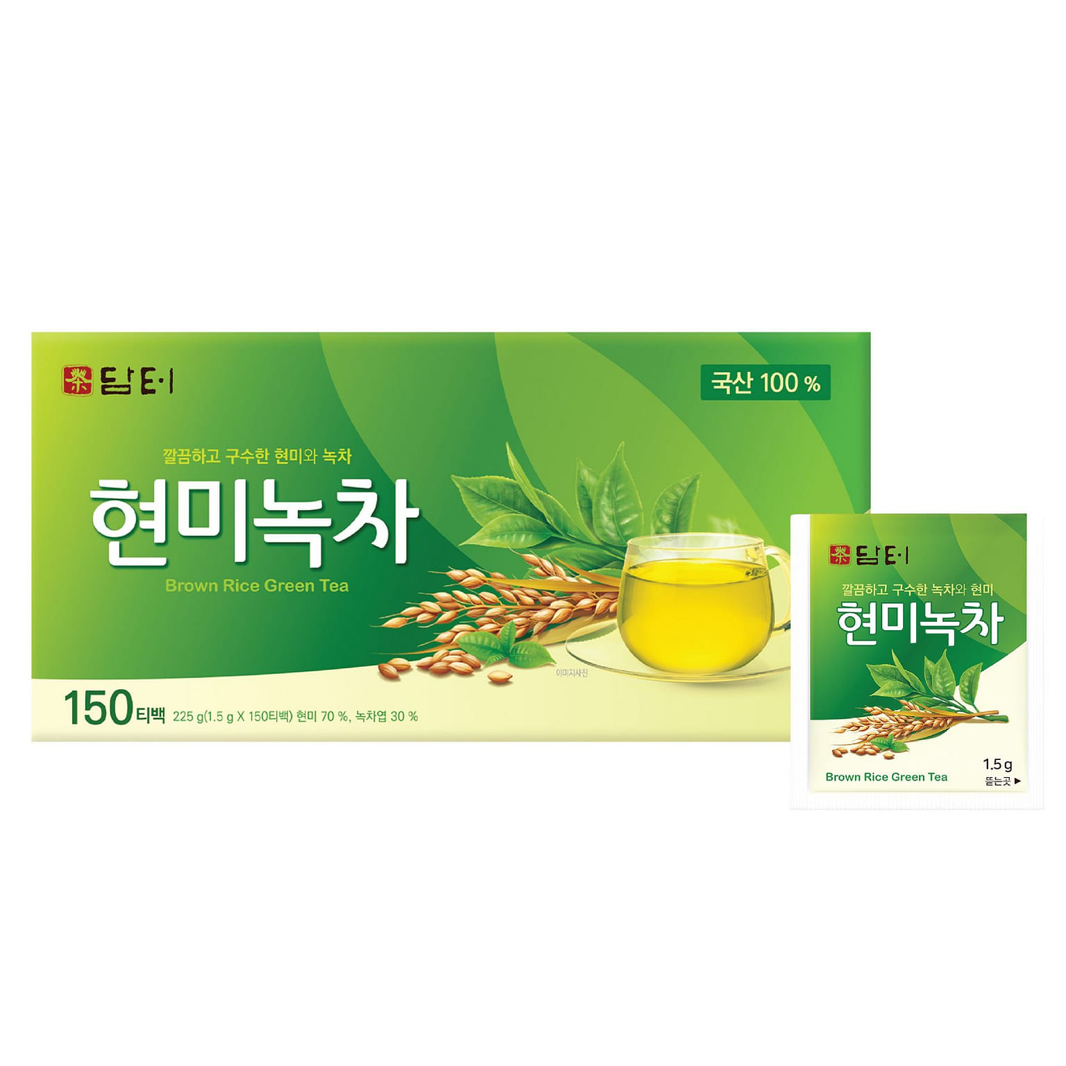 ชาเขียวข้าวกล้อง Damtuh แบบถุงชา 150 ซอง 1.5 g