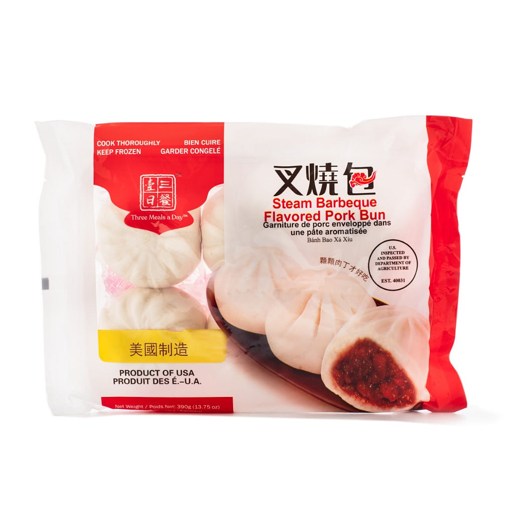 Three Meals a Day Steam Barbeque Flavored Pork Bun, Frozen 390 g