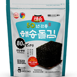 프리미엄 돌김 깐부 해송돌김 80매 지퍼백 파우치 / 짜지않은 프리미엄 돌김 / 비건 / 간식용 1.41 온스