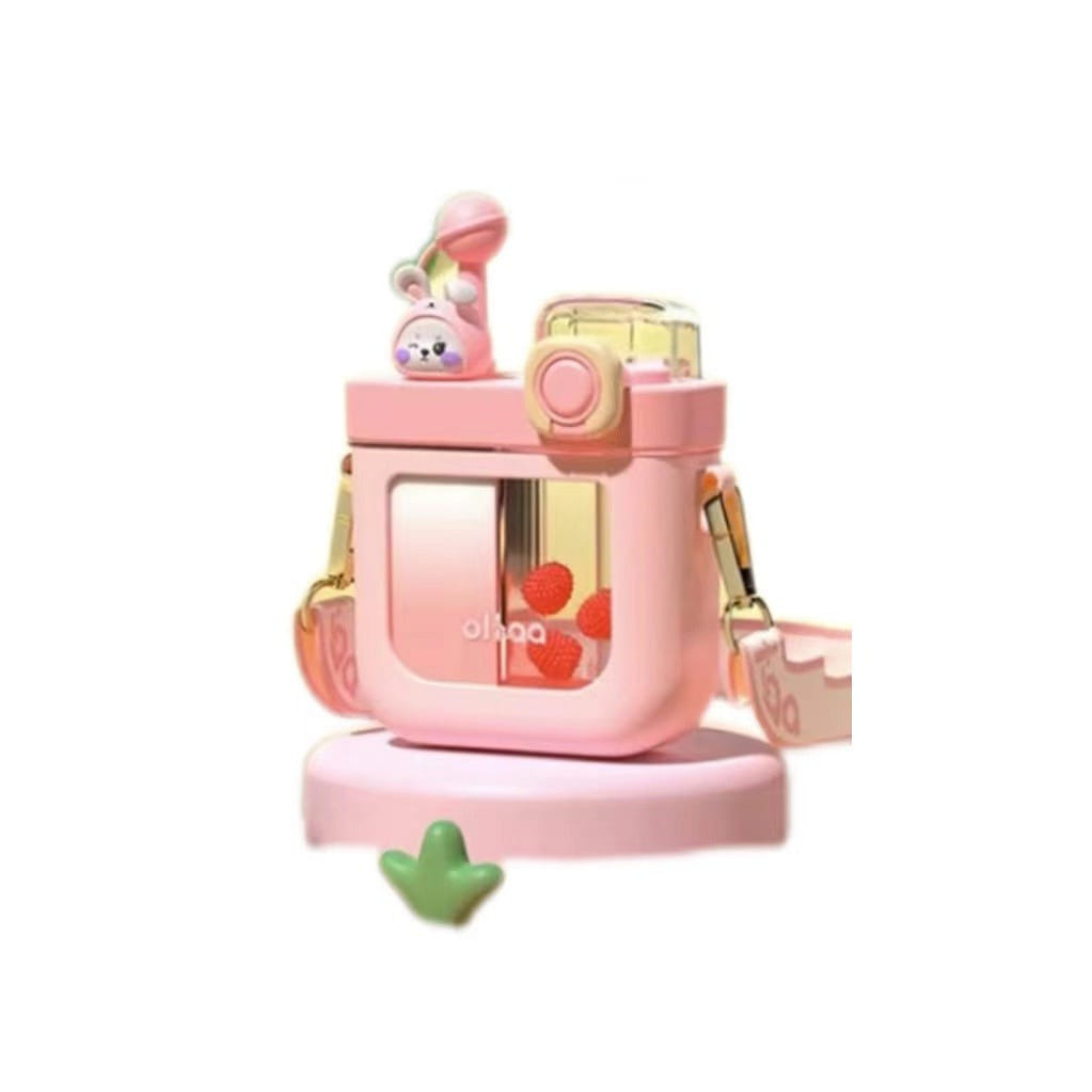 Children's double-ended water cup Netflix Duplicate Cup Food Grade Material Pink 1 อัน